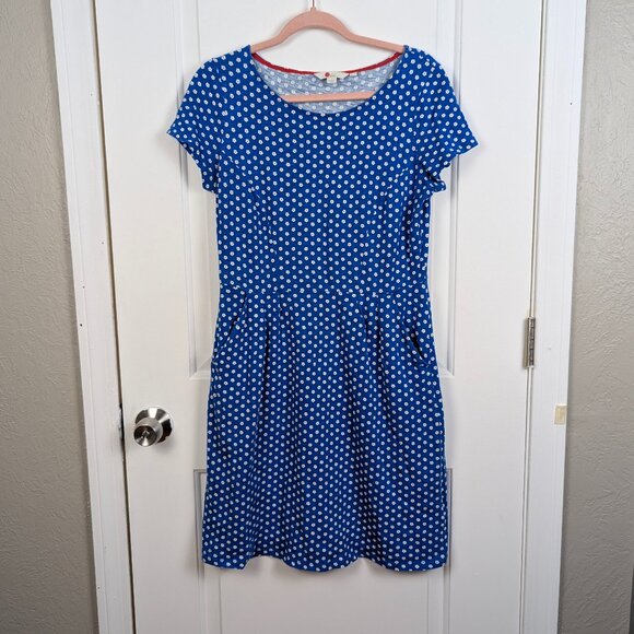Boden | Blue White Daisy Floral Short Sleeve Dress Size 8P - Picture 1 of 7